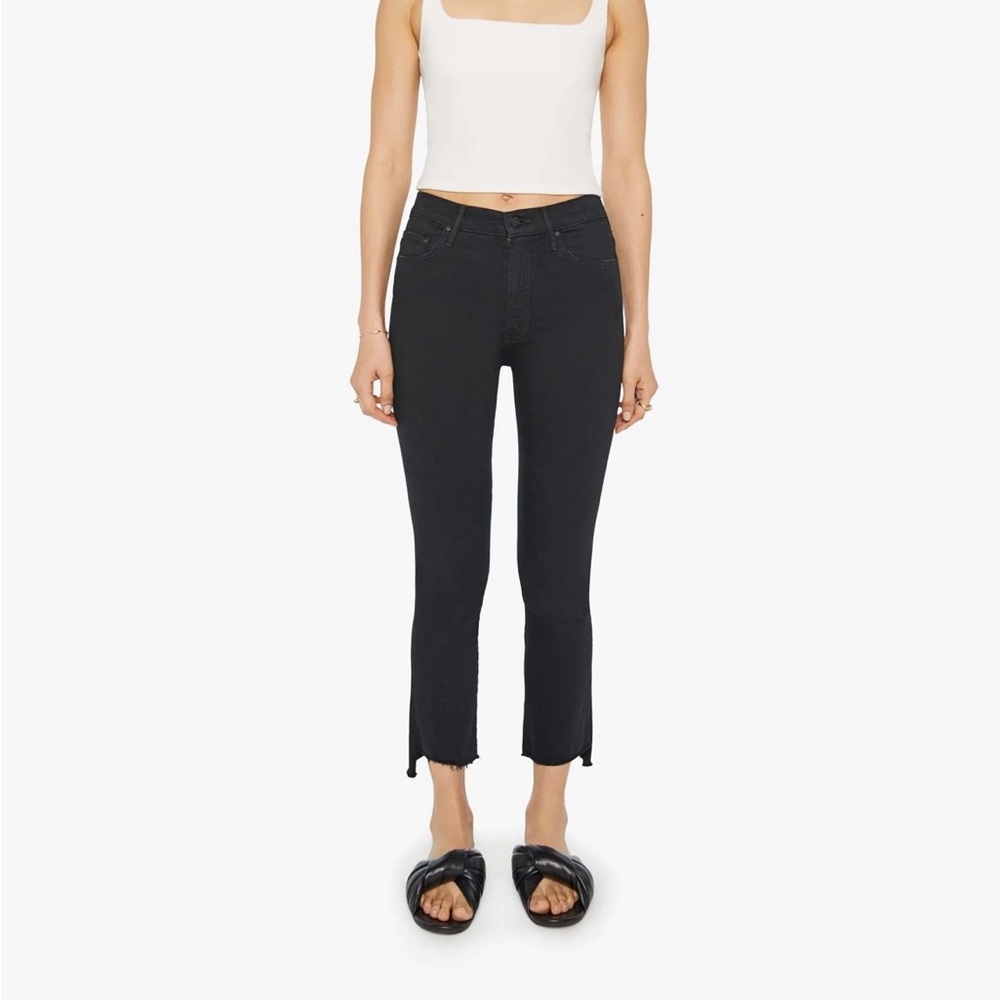 MOTHER The Insider Step Fray Black Denim